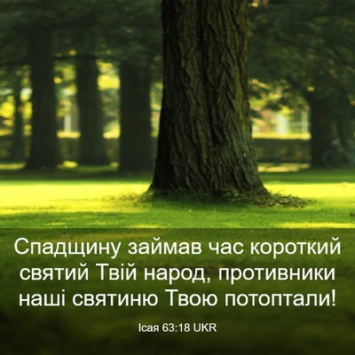 Picture 03 - Ісая 63:18 UKR - Спадщину займав час - Bible Verse Picture