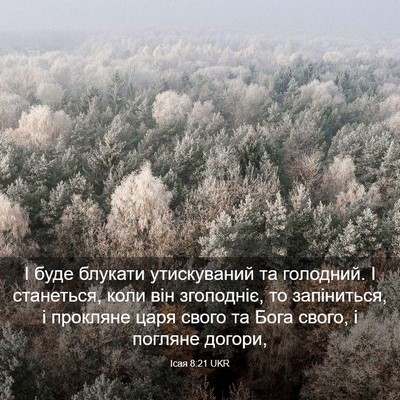 Picture 03 - Ісая 8:21 UKR - І буде блукати утискуваний - Bible Verse Picture