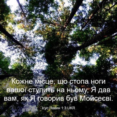 Picture 03 - Ісус Навин 1:3 UKR - Кожне місце, що стопа ноги - Bible Verse Picture