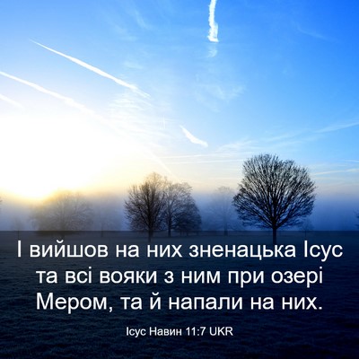 Picture 03 - Ісус Навин 11:7 UKR - І вийшов на них зненацька - Bible Verse Picture