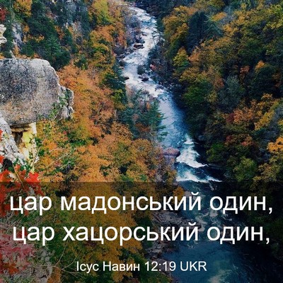 Picture 03 - Ісус Навин 12:19 UKR - цар мадонський один, цар - Bible Verse Picture
