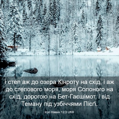 Picture 03 - Ісус Навин 12:3 UKR - і степ аж до озера Кінроту - Bible Verse Picture