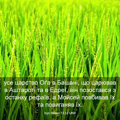 Picture 03 - Ісус Навин 13:12 UKR - усе царство Оґа в Башані, - Bible Verse Picture