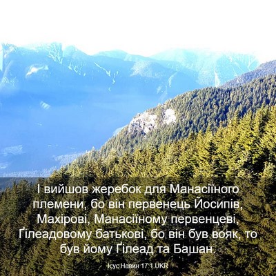 Picture 03 - Ісус Навин 17:1 UKR - І вийшов жеребок для - Bible Verse Picture
