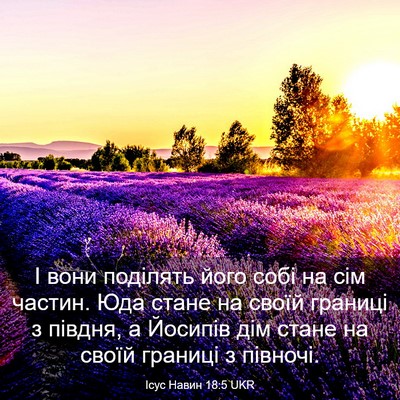Picture 03 - Ісус Навин 18:5 UKR - І вони поділять його собі - Bible Verse Picture
