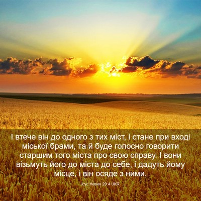 Picture 03 - Ісус Навин 20:4 UKR - І втече він до одного з тих - Bible Verse Picture