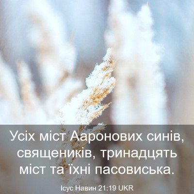 Picture 03 - Ісус Навин 21:19 UKR - Усіх міст Ааронових синів, - Bible Verse Picture