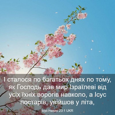 Picture 03 - Ісус Навин 23:1 UKR - І сталося по багатьох днях - Bible Verse Picture