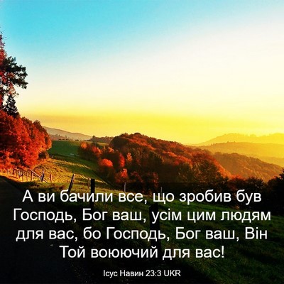 Picture 03 - Ісус Навин 23:3 UKR - А ви бачили все, що зробив - Bible Verse Picture