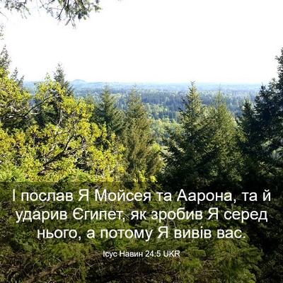 Picture 03 - Ісус Навин 24:5 UKR - І послав Я Мойсея та - Bible Verse Picture