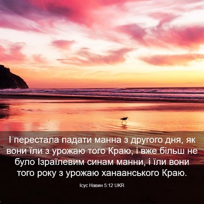 Picture 03 - Ісус Навин 5:12 UKR - І перестала падати манна з - Bible Verse Picture