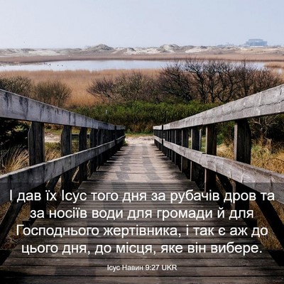 Picture 03 - Ісус Навин 9:27 UKR - І дав їх Ісус того дня за - Bible Verse Picture