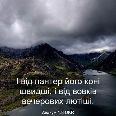 Picture 03 - Авакум 1:8 UKR - І від пантер його коні - Bible Verse Picture