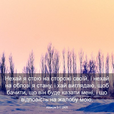 Picture 03 - Авакум 2:1 UKR - Нехай я стою на сторожі - Bible Verse Picture