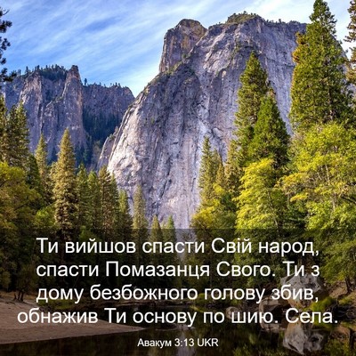 Picture 03 - Авакум 3:13 UKR - Ти вийшов спасти Свій - Bible Verse Picture