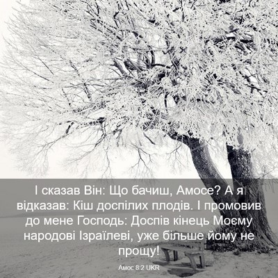 Picture 03 - Амос 8:2 UKR - І сказав Він: Що бачиш, - Bible Verse Picture