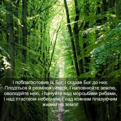 Picture 03 - Буття 1:28 UKR - І поблагословив їх Бог, і - Bible Verse Picture