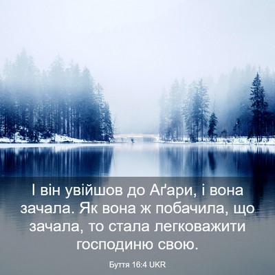 Picture 03 - Буття 16:4 UKR - І він увійшов до Аґари, і - Bible Verse Picture