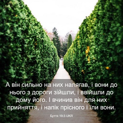 Picture 03 - Буття 19:3 UKR - А він сильно на них - Bible Verse Picture