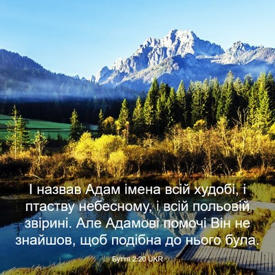 Picture 03 - Буття 2:20 UKR - І назвав Адам імена всій - Bible Verse Picture
