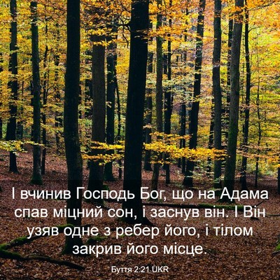 Picture 03 - Буття 2:21 UKR - І вчинив Господь Бог, що на - Bible Verse Picture