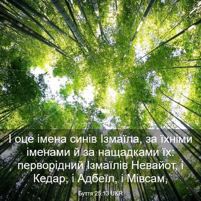 Picture 03 - Буття 25:13 UKR - І оце імена синів Ізмаїла, - Bible Verse Picture