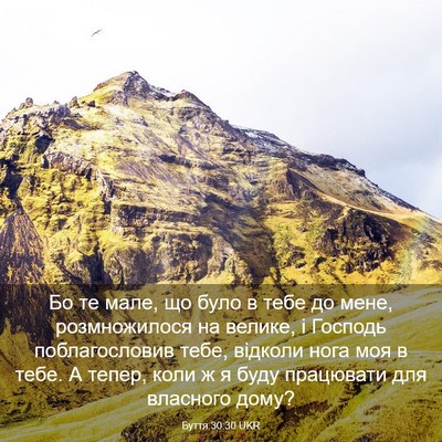 Picture 03 - Буття 30:30 UKR - Бо те мале, що було в тебе - Bible Verse Picture