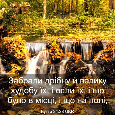Picture 03 - Буття 34:28 UKR - Забрали дрібну й велику - Bible Verse Picture