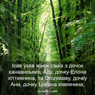 Picture 03 - Буття 36:2 UKR - Ісав узяв жінок своїх з - Bible Verse Picture