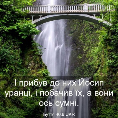 Picture 03 - Буття 40:6 UKR - І прибув до них Йосип - Bible Verse Picture