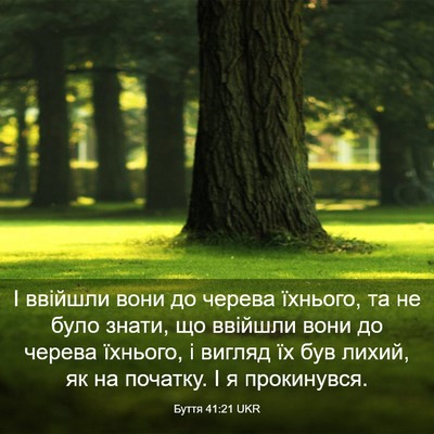 Picture 03 - Буття 41:21 UKR - І ввійшли вони до черева - Bible Verse Picture