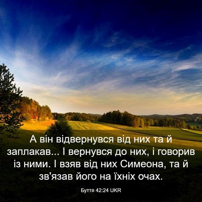 Picture 03 - Буття 42:24 UKR - А він відвернувся від них - Bible Verse Picture