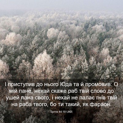 Picture 03 - Буття 44:18 UKR - І приступив до нього Юда та - Bible Verse Picture