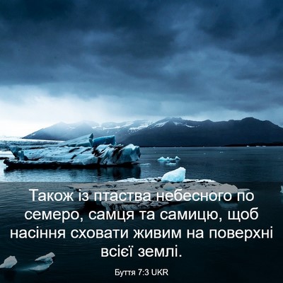 Picture 03 - Буття 7:3 UKR - Також із птаства небесного - Bible Verse Picture