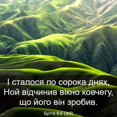 Picture 03 - Буття 8:6 UKR - І сталося по сорока днях, - Bible Verse Picture