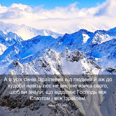 Picture 03 - Вихід 11:7 UKR - А в усіх синів Ізраїлевих - Bible Verse Picture