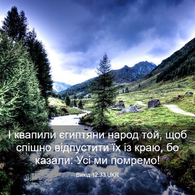 Picture 03 - Вихід 12:33 UKR - І квапили єгиптяни народ - Bible Verse Picture