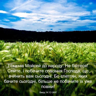 Picture 03 - Вихід 14:13 UKR - І сказав Мойсей до народу: - Bible Verse Picture