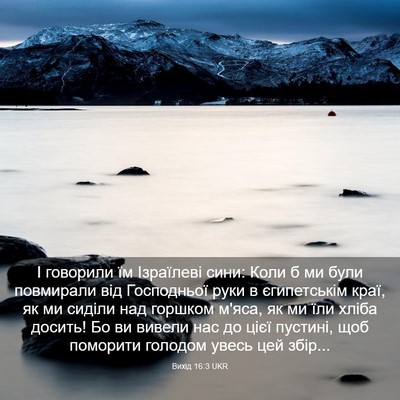 Picture 03 - Вихід 16:3 UKR - І говорили їм Ізраїлеві - Bible Verse Picture