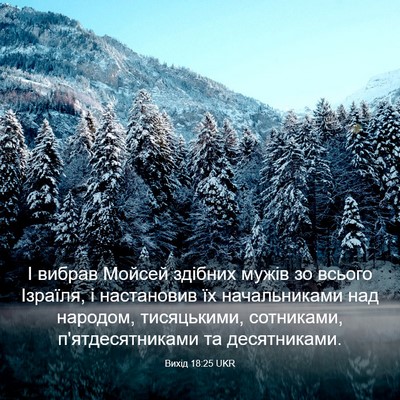 Picture 03 - Вихід 18:25 UKR - І вибрав Мойсей здібних - Bible Verse Picture