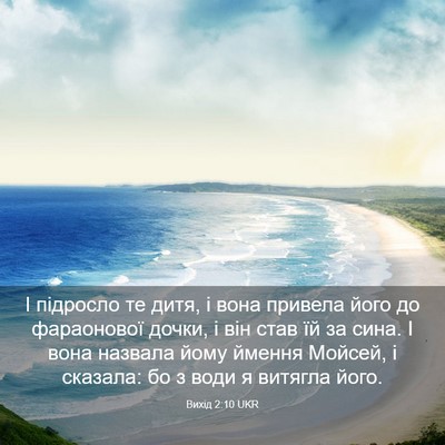 Picture 03 - Вихід 2:10 UKR - І підросло те дитя, і вона - Bible Verse Picture