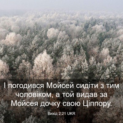 Picture 03 - Вихід 2:21 UKR - І погодився Мойсей сидіти - Bible Verse Picture