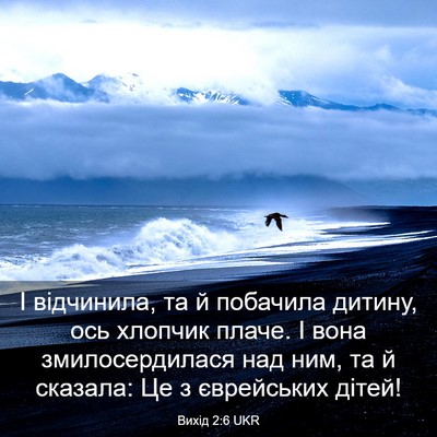 Picture 03 - Вихід 2:6 UKR - І відчинила, та й побачила - Bible Verse Picture