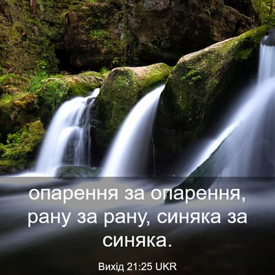 Picture 03 - Вихід 21:25 UKR - опарення за опарення, рану - Bible Verse Picture