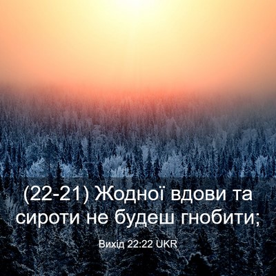 Picture 03 - Вихід 22:22 UKR - (22-21) Жодної вдови та сироти - Bible Verse Picture