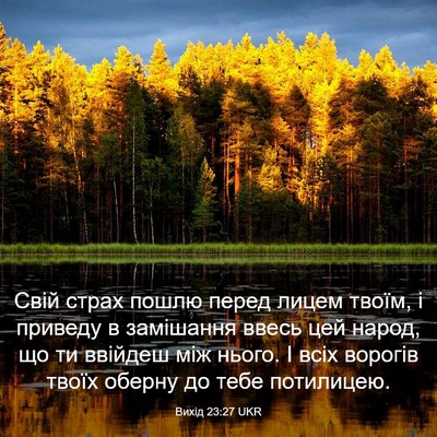Picture 03 - Вихід 23:27 UKR - Свій страх пошлю перед - Bible Verse Picture