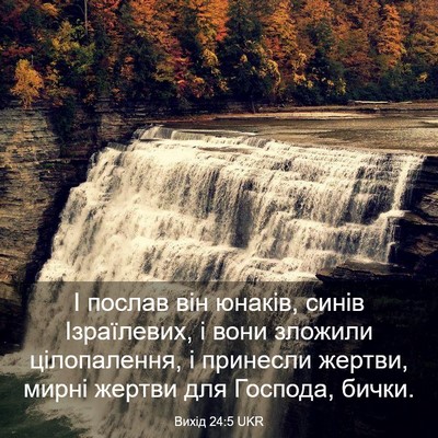 Picture 03 - Вихід 24:5 UKR - І послав він юнаків, синів - Bible Verse Picture