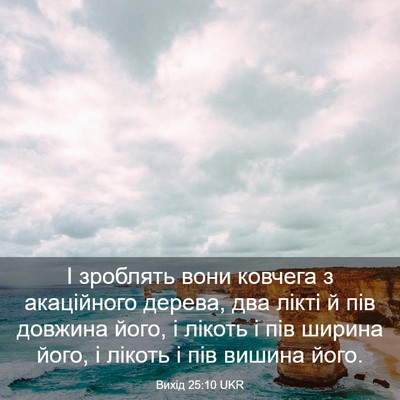 Picture 03 - Вихід 25:10 UKR - І зроблять вони ковчега з - Bible Verse Picture