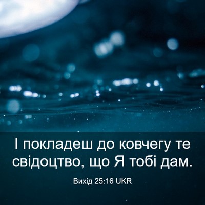 Picture 03 - Вихід 25:16 UKR - І покладеш до ковчегу те - Bible Verse Picture