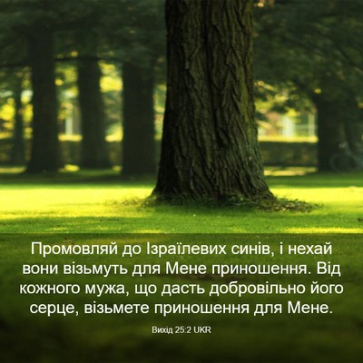 Picture 03 - Вихід 25:2 UKR - Промовляй до Ізраїлевих - Bible Verse Picture